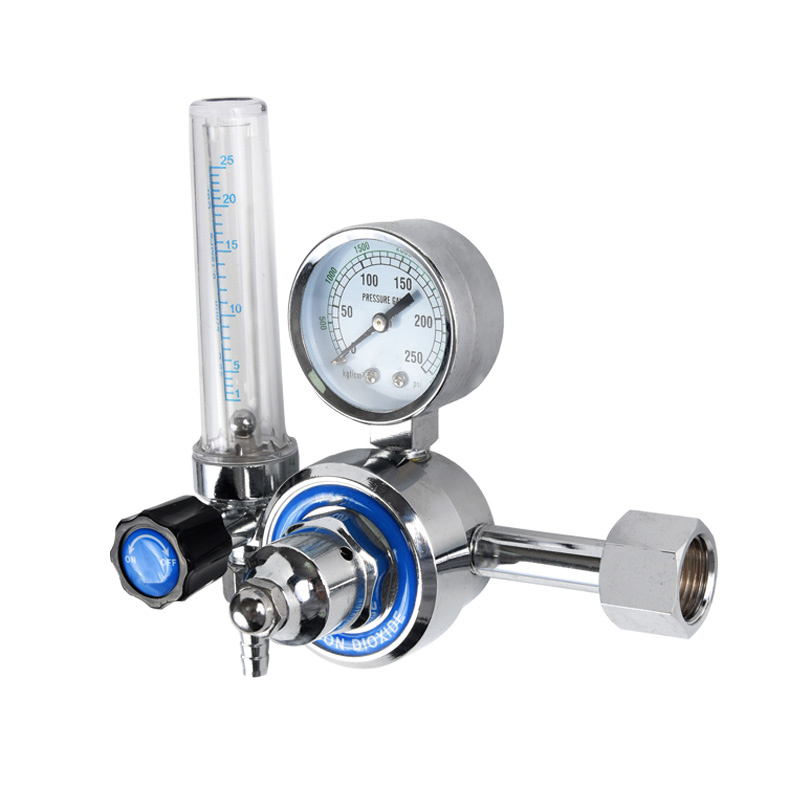 Régulateur de CO2 à dioxyde de carbone non chauffé Régulateur de gaz en laiton complet avec débitmètre